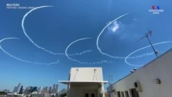 Ճապոնիայում օդաչուները չորեքշաբթի օրը հինգ օլիմպիական օղակները պատկերել են Տոկիոյի երկնքում