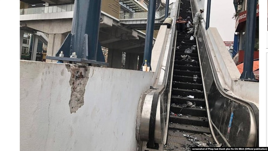 Cảnh bề bộn, xuống cấp ở một số ga của tuyến metro Cát linh-Hà đông (ảnh tư liệu tháng 3/2019).