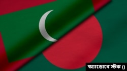 বাংলাদেশ ও মালদ্বীপের পতাকার ফটো-কোলাজ। (অ্যাডোবে স্টক) 