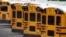 Fairfax County Public School buses are lined up at a maintenance facility in Lorton, Va., July 24, 2020.