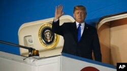 Presiden Trump tiba di Singapura untuk KTT dengan pemimpin Korea Utara, Kim Jong-un.