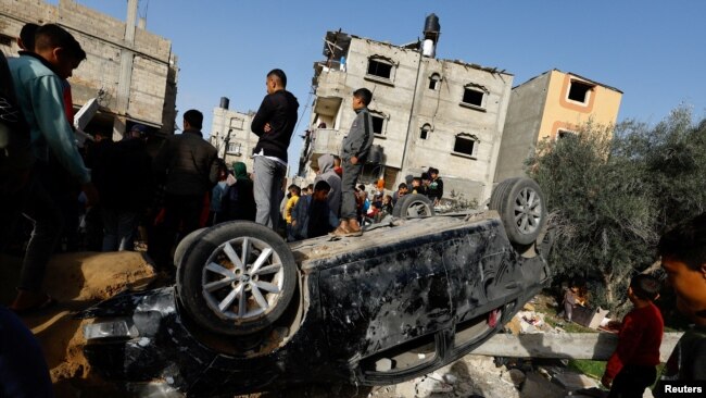 Pasojat e sulmeve ajrore izraelite në Rafah, 3 mars 2024.