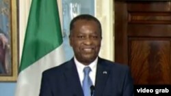 Ministan harkokin wajen Najeriya Geoffrey Onyeama a lokacin wata ziyara da ya kawo Amurka a bara