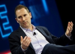 FILE - Andy Jassy, CEO Amazon Web Services, speaks at a conference in Laguna Beach, California, Oct. 25, 2016.