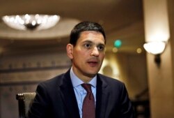 FILE - David Miliband, president of the International Rescue Committee, in Beirut, Lebanon, March 6, 2017.