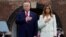 El presidente de EE.UU., Donald Trump, y la primera dama Melania Trump durante el acto por el Memorial Day en Fort McHenry en Baltimore, Maryland, el lunes, 25 de mayo de 2020.