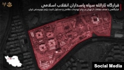 تصویر منتشرشده توسط ارتش اسرائیل از انهدام قرارگاه ثارالله سپاه