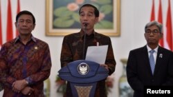 Presiden Joko Widodo mengeluarkan pernyataan yang mengecam keras pengakuan sepihak Amerika terhadap Yerusalem sebagai ibu kota Israel, di Istana Bogor, hari Kamis (7/12). 