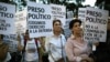 Manifestación en favor de los presos políticos en Caracas. Para sus familias, muchos de los presos están en precarias condiciones de salud que deben ser atendidas.