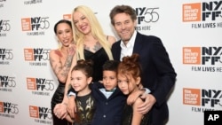 Actors Mela Murder, left, Brooklynn Prince, Bria Vinaite, Christopher Rivera, Willem Dafoe and Valeria Cotto attend special screening of "The Florida Project," during the 55th New York Film Festival, at Alice Tully Hall, Oct. 1, 2017, in New York. 