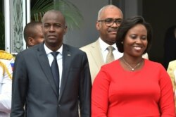 FILE - Haitian President Jovenel Moise and first lady Martine Moise are seen at the National Palace in Port-au-Prince, Haiti, May 23, 2018.