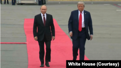 دونالد ترمپ، رئيس جمهور ایالات متحدهٔ امریکا و ولادمیر پوتین، رئيس جمهور روسیه