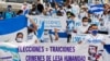 Los nicaragüenses residentes en Costa Rica se manifiestan en San José para conmemorar el tercer aniversario del inicio de las protestas contra el gobierno del presidente nicaragüense Daniel Ortega, el 18 de abril de 2021.