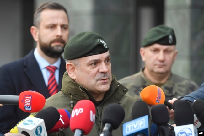 Chief of Poland's armed forces, General Wieslaw Kukula, tells reporters, "Everything indicates that a Russian missile intruded in Poland's airspace," following a national security meeting over the incident in Warsaw, Poland, on Dec. 29, 2023.