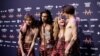 Members of the band Maneskin, from left, Thomas Raggi, Ethan Torchio, Victoria De Angelis and Damiano David pose with the trophy after winning the Grand Final of the Eurovision Song Contest in Rotterdam, Netherlands, May 22, 2021.