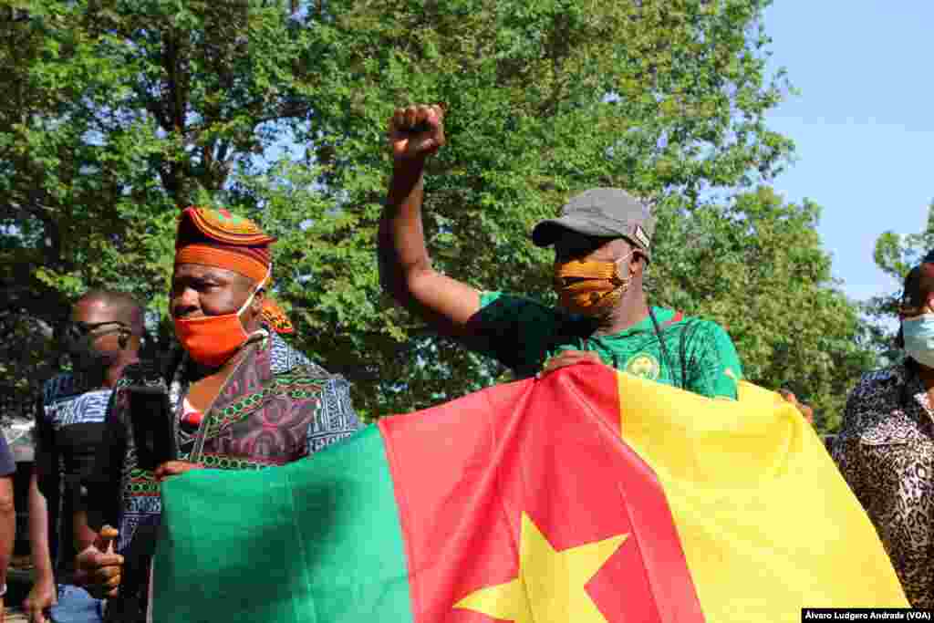 Manifesta&#231;&#227;o da di&#225;spora africana em Washington DC em solidariedade com o movimento Black Lives Matter. 