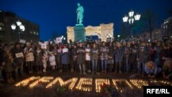 Акция памяти жертв пожара в Кемерове, Москва, 27 марта 2018 года 