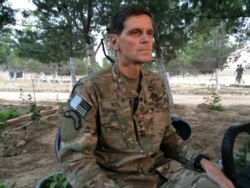Army Gen. Joseph Votel speaks to reporters May 21, 2016 during a secret trip to Syria.