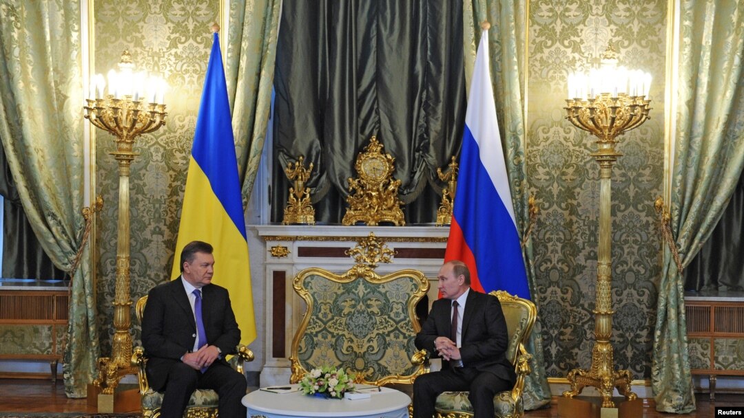 Perezida w'Uburusiya Vladimir Putin na Viktor Yanoukovitch, wakuweho muri Ukraine