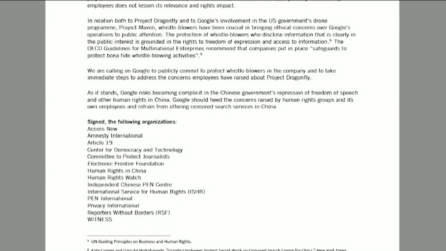 VOA连线(莫雨)：多个人权组织联名致信谷歌，反对为中国开发审查版搜索引擎