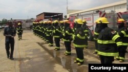 Firefighting equipment exported the W.S. Darley Company of Chicago to Lagos, Nigeria. (Courtesy of Darley Company)