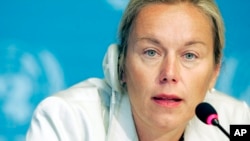 FILE - Sigrid Kaag will coordinate the joint U.N.-Organization for the Prohibition of Chemical Weapons (OPCW) mission to eliminate Syria's chemical weapons.