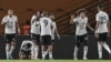 FILE - Libya's players celebrate after a goal during the CAF Africa Cup of Nations qualification match between Benin and Libya at the Felix Houphouet-Boigny Stadium in Abidjan, Ivory Coast, Sept. 10, 2024. 