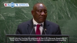 VOA 60: South African President condemns ongoing violence in Gaza during UNGA speech, and more