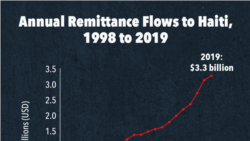 Remittances ແມ່ນຄໍານາມ, ໃນຕົວຢ່າງນີ້ ໝາຍເຖິງການໂອນເງິນທີ່ບໍ່ແມ່ນການຄ້າ ໂດຍແຮງງານຕ່າງປະເທດ