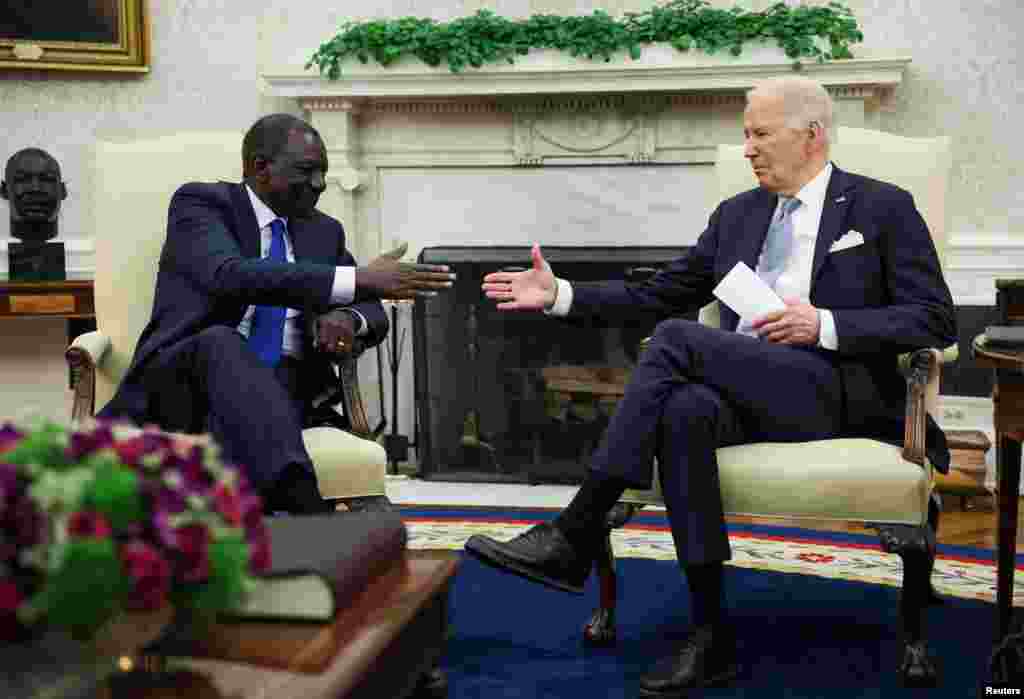 O Presidente do Quénia, William Ruto, durante a visita aos EUA, em Washington