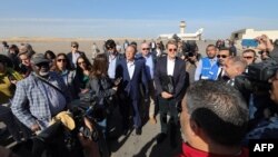 UN Security Council ambassadors arrive in Al-Arish before heading to Rafah on Dec. 11, 2023. 