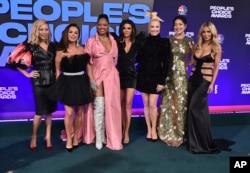 FILE - The cast of "The Real Housewives of Beverly Hills," at the People's Choice Awards on Tuesday, Dec. 7, 2021, at the Barker Hangar in Santa Monica, Calif. (Photo by Jordan Strauss/Invision/AP)