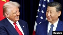 资料照片：特朗普总统和中国领导人习近平2025年10月30日在韩国釜山会晤。