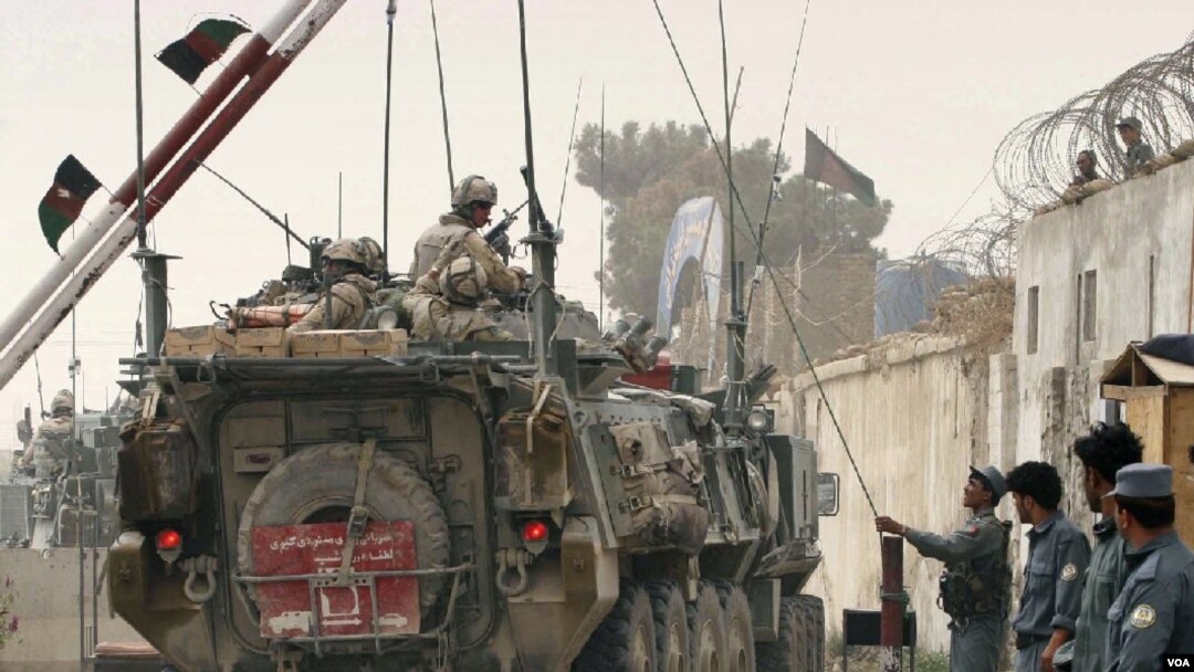 Pasukan koalisi dan pasukan Afghanistan di Kandahar.