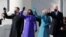 President-elect Joe Biden, his wife Jill Biden, Vice President-elect Kamala Harris and her husband Doug Emhoff salute as they arrive ahead of the inauguration of Biden, in Washington, U.S., January 20, 2021. (REUTERS/Mike Segar)