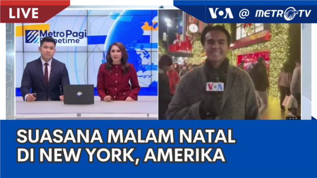 Laporan VOA untuk Metro TV: Suasana Malam Natal di New York, Amerika Serikat 