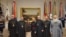 На зустрічі делегації УГКЦ в Управлінні віри Білого дому. Єпископ Павло Хомницький, глава УГКЦ Святослав Шевчук, заступниця керівника Управління віри Дженніфер Корн, очільниця Управління віри Пола Вайт-Кейн, архиєпископ Борис Ґудзяк, єпископи Богдан Данило та Венедикт Алексійчук.