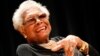 Maya Angelou answers questions at her portrait unveiling at the Smithsonian's National Portrait Gallery in Washington, April 5, 2014.