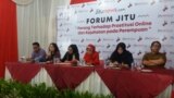 Fenomena prostitusi online ini menjadi bahasan dalam sebuah diskusi yang digelar di Jakarta, Kamis (24/1) (foto: VOA/Fathiyah Wardah)