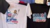 Camisetas alusivas al gobernante Daniel Ortega expuestas en una plaza pública de Managua, el 19 de julio de 2021.