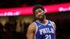 Joel Embiid des Philadelphia 76ers lors d'un match de NBA à Atlanta, USA, le 23 mars 2019.