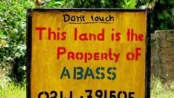 A sign marking private property in Angola