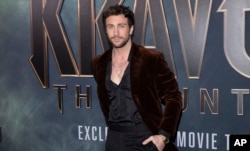 Aaron Taylor-Johnson menghadiri pemutaran perdana dunia “Kraven the Hunter” di New York. (Foto oleh CJ Rivera/Invision/AP)