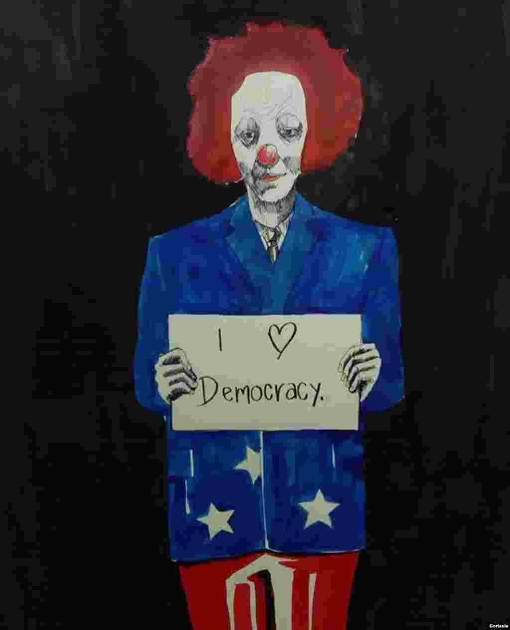 Obra de arte tributo a la democracia en Honduras.