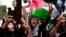 Palestinian women rally to mark Nakba Day in the West Bank town of Ramallah, May 15, 2013. 