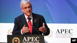 Foto de archivo del presidente chileno Sebastián Piñera, participando en el foro de Cooperación Económica Asia-Pacífico 2018, realizado en Papua Nueva Guinea.