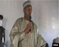 Babagan Umara Zulum, governor of Nigeria's Borno state, is seen in Maroua, Feb. 10, 2021. (Moki Edwin Kindzeka/VOA)
