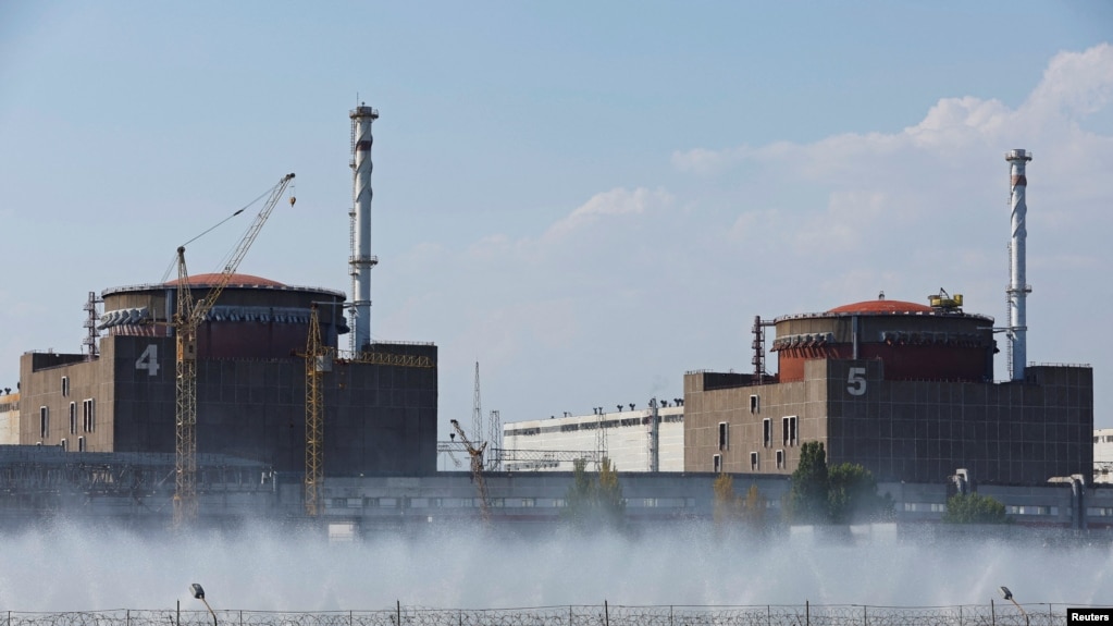 乌克兰的扎波罗热核电站。-资料照(photo:VOA)
