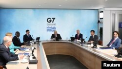 G7 ထိပ်သီးအစည်းအဝေး တက်ရောက်တဲ့ ကမ္ဘာ့ခေါင်းဆောင်များ။ (ဇွန် ၁၂၊ ၂၀၂၁)