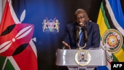 FILE - Deputy President of Kenya, Rigathi Gachagua, addresses the media during a press conference at his official residence in Nairobi, Oct. 7, 2024. Gachagua is reportedly at the hospital on the day he was scheduled to testify at his own impeachment trial on Oct. 17.